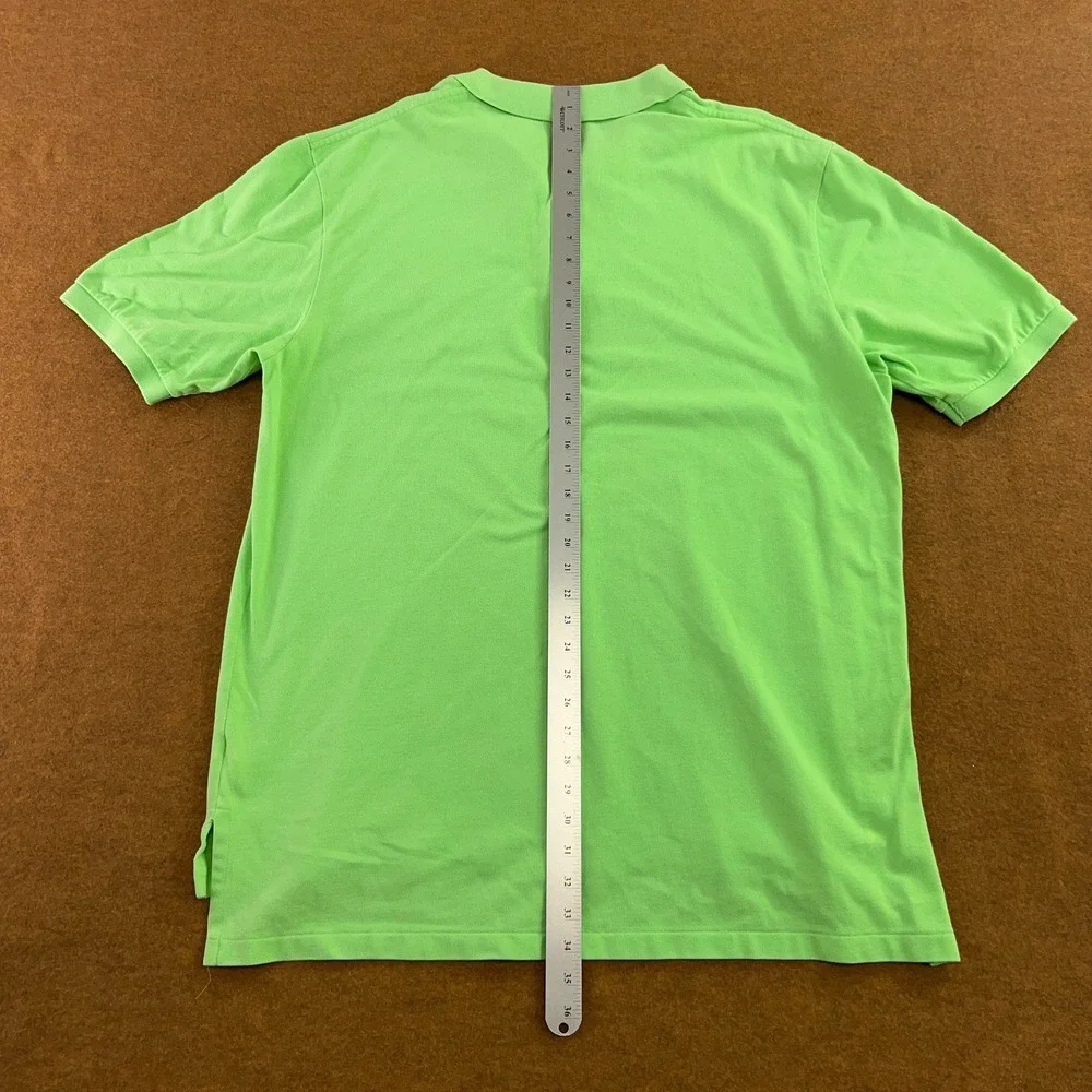 Polo By Ralph Lauren Mens X-Large Tall Green Cotton Logo Hi Low Hem Polo Shirt